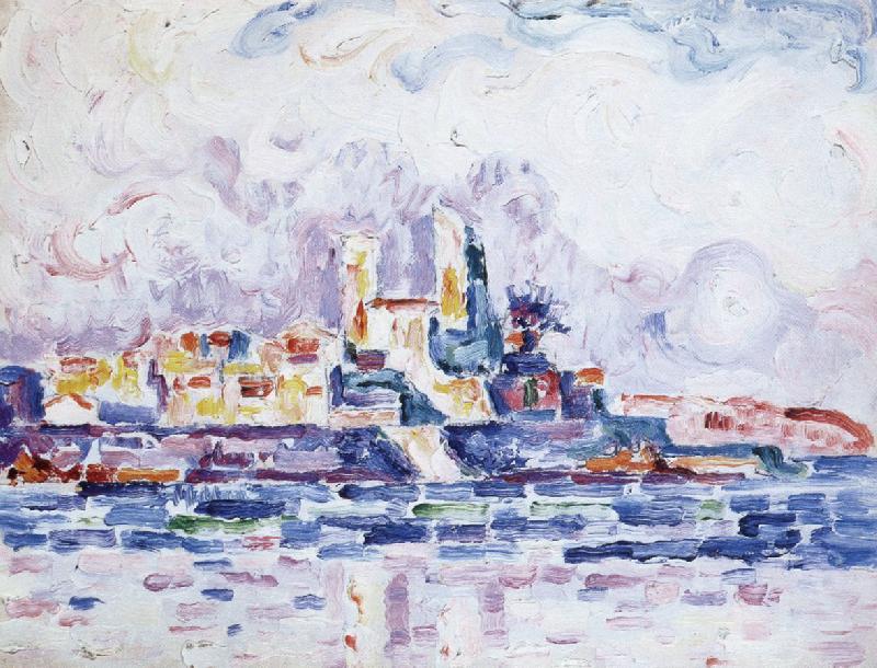 Paul Signac red sunset oil painting picture